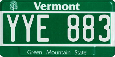 VT license plate YYE883