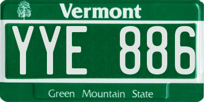 VT license plate YYE886
