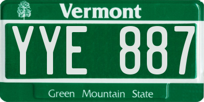 VT license plate YYE887