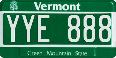 VT license plate YYE888
