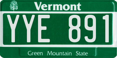 VT license plate YYE891