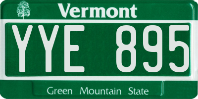 VT license plate YYE895