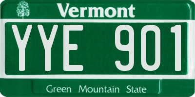 VT license plate YYE901