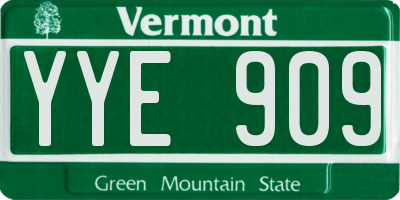 VT license plate YYE909