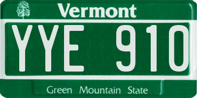 VT license plate YYE910