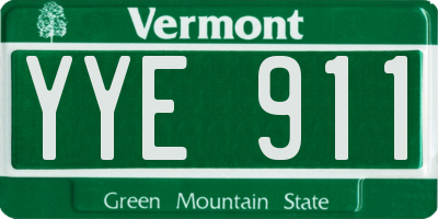 VT license plate YYE911
