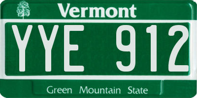 VT license plate YYE912