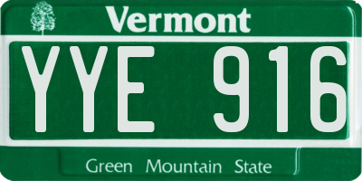 VT license plate YYE916