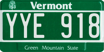 VT license plate YYE918