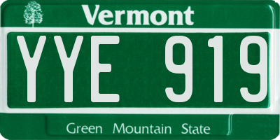 VT license plate YYE919