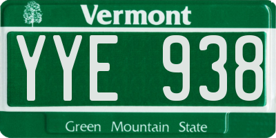 VT license plate YYE938