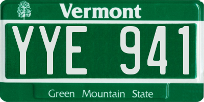 VT license plate YYE941