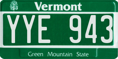 VT license plate YYE943