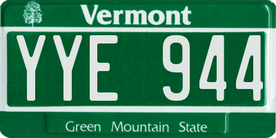 VT license plate YYE944