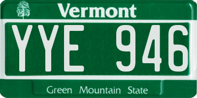 VT license plate YYE946