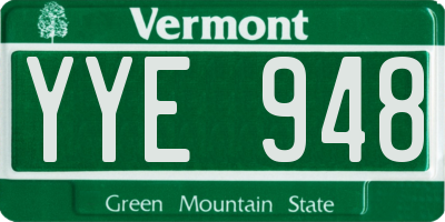 VT license plate YYE948