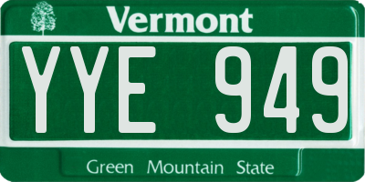 VT license plate YYE949