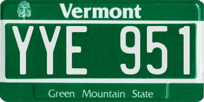 VT license plate YYE951