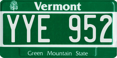 VT license plate YYE952