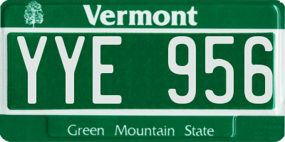 VT license plate YYE956
