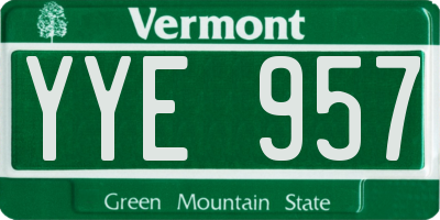 VT license plate YYE957