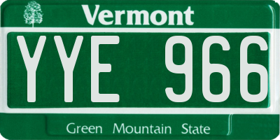 VT license plate YYE966