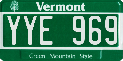 VT license plate YYE969