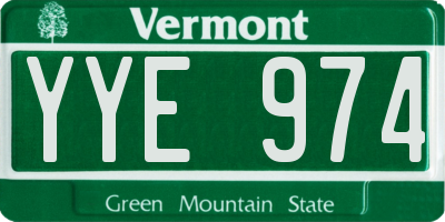 VT license plate YYE974