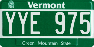 VT license plate YYE975