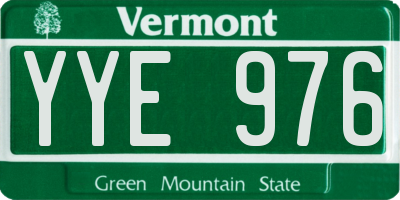 VT license plate YYE976