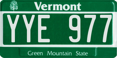 VT license plate YYE977