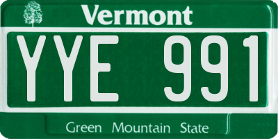 VT license plate YYE991