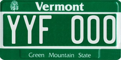 VT license plate YYF000