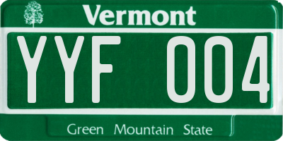 VT license plate YYF004