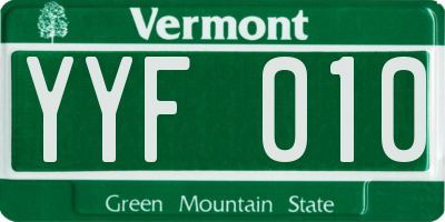VT license plate YYF010