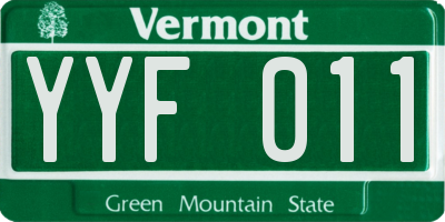 VT license plate YYF011
