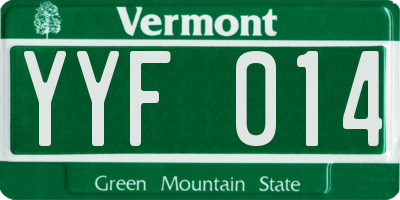 VT license plate YYF014