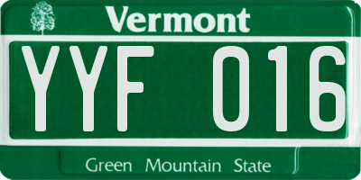 VT license plate YYF016