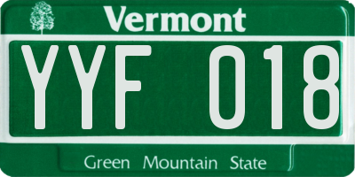 VT license plate YYF018