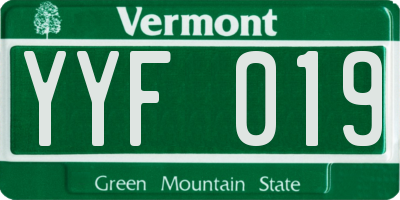 VT license plate YYF019