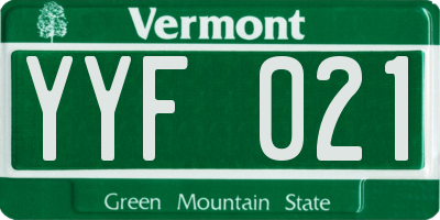 VT license plate YYF021