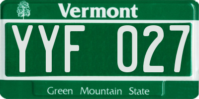 VT license plate YYF027