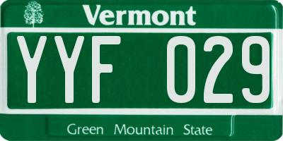 VT license plate YYF029