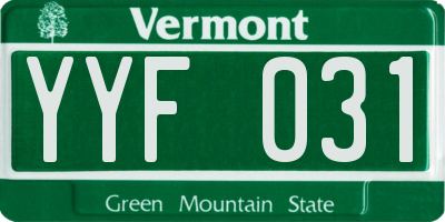 VT license plate YYF031