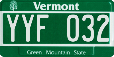 VT license plate YYF032