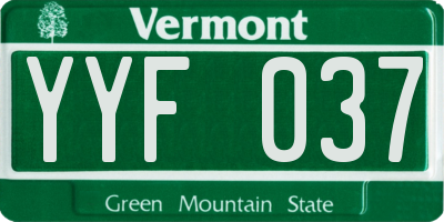 VT license plate YYF037