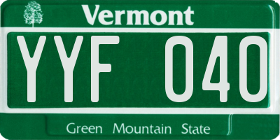 VT license plate YYF040