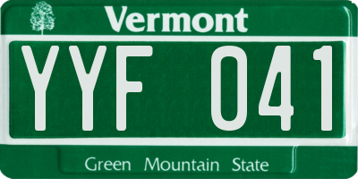 VT license plate YYF041