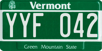 VT license plate YYF042