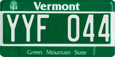 VT license plate YYF044